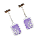 Elena Purple Solitaire Dangle Earrings for Everyday Glam